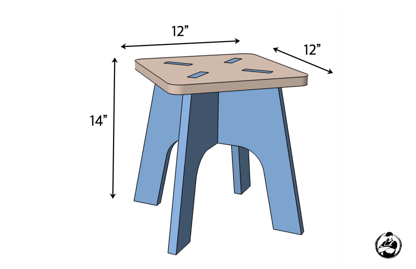DIY儿童组合式凳子尺寸图